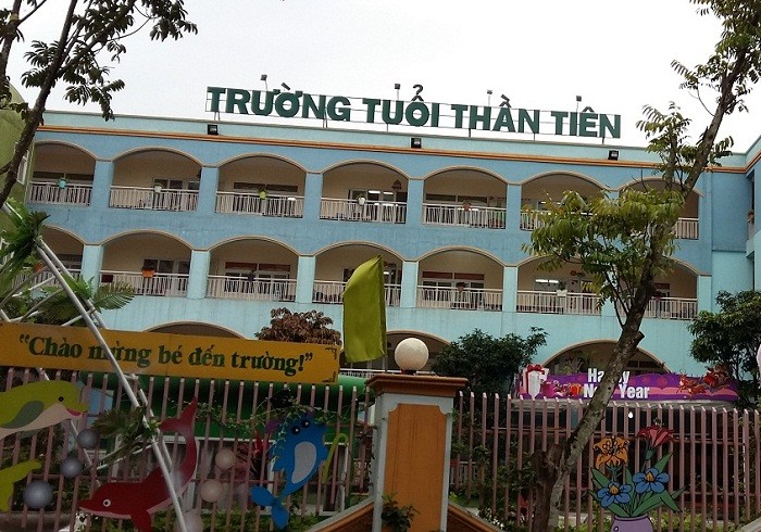 Trường mầm non Tuổi Thần Tiên, nơi xảy ra vụ việc đáng tiếc về cô giáo T.M - ảnh: Diệu Linh.