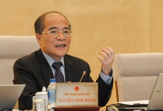 Chủ tịch Quốc hội Nguyễn Sinh Hùng đề cao quyền của con người, quyền tự do ngôn luận. ảnh: Trung tâm thông tin Quốc hội.