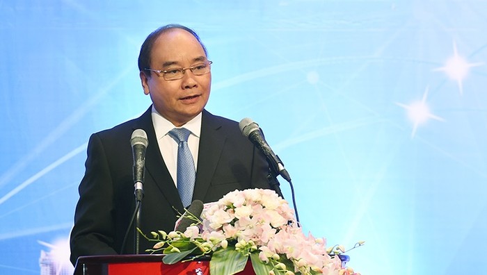 Thủ tướng Nguyễn Xuân Phúc phát biểu tại Diễn đàn cấp cao Công nghệ thông tin-Truyền thông Việt Nam 2016. ảnh: vgp.
