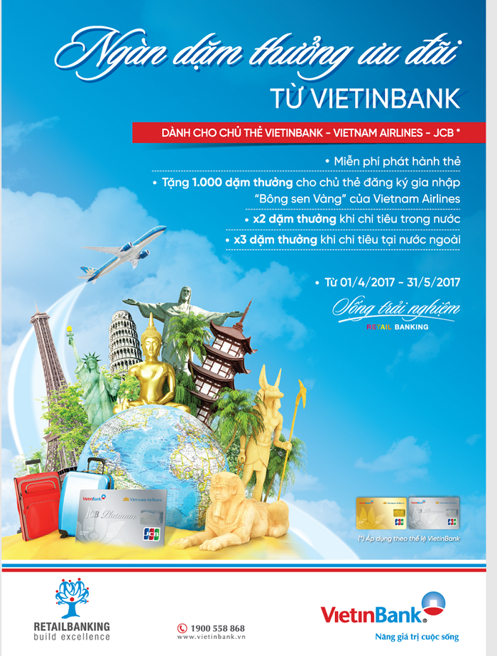 “Ngàn dặm thưởng cùng thẻ VietinBank”.