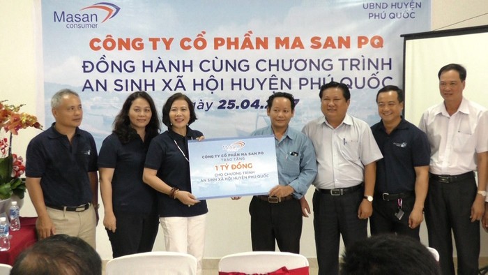 Masan PQ trao tặng 1 tỷ đồng cho chương trình An sinh Xã hội huyện Phú Quốc.