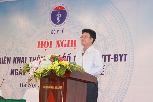 Phó Giáo sư-Tiến sĩ Phạm Lê Tuấn - Thứ trưởng Bộ Y tế phát biểu tại hội nghị. ảnh: moh.gov.vn