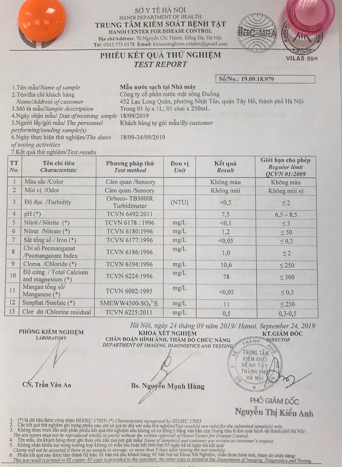 Nhà máy xây dựng một phòng thí nghiệm riêng hiện đại, thường xuyên kiểm tra định kỳ để đảm bảo chất lượng nước.