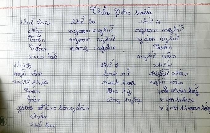 Vở của em N. viết sai khá nhiều. Ảnh: N.TÀI.