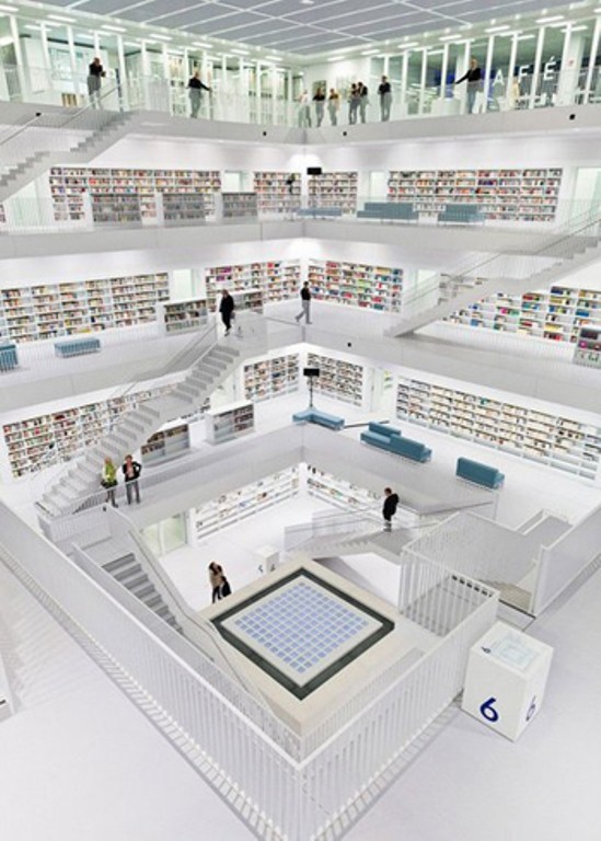 Thư viện công cộng tại Stuttgart, Đức. Ảnh: Flavorwire.
