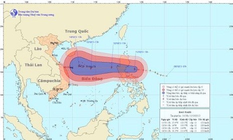 Đường đi và vị trí cơn bão.