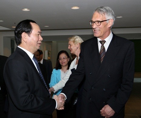 Bộ trưởng Trần Đại Quang và ngài Gunter Heiss, Cố vấn Thủ tướng - Điều phối viên an ninh, Phủ Thủ tướng Cộng hòa Liên bang Đức.