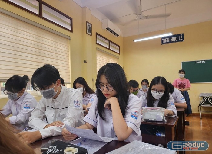 Học sinh Trường Trung học phổ thông Lê Quý Đôn tập trung ôn luyện trong giai đoạn nước rút (Ảnh: Lã Tiến)