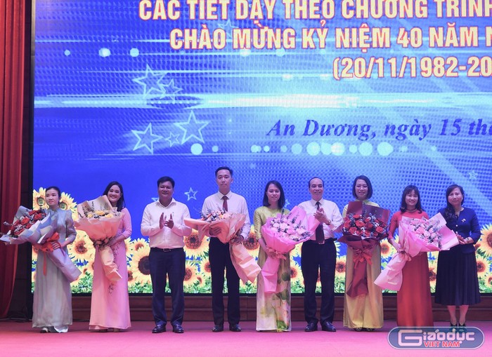 Ngành giáo dục huyện An Dương tổ chức hội giảng với 6 tiết dạy minh hoạ theo Chương trình giáo dục phổ thông 2018. (Ảnh: Phạm Linh)