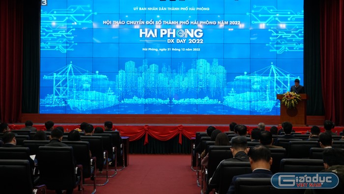 Quang cảnh hội thảo chuyển đổi số thành phố Hải Phòng năm 2022 (Ảnh: Phạm Linh)