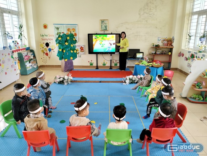 Một lớp học với 3 độ tuổi khác nhau tại Trường Mầm non Ngọc Vừng (Ảnh: NTCC)