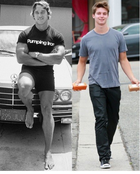 Dù mới 17 tuổi nhưng Patrick Schwarzeneggar, con trai của người hùng cơ bắp Arnold Schwarzeneggar, đã được hãng Hudson Jeans chọn làm gương mặt đại diện.