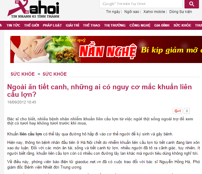 Trang tin điện tử tổng hợp xahoi.com.vn &quot;ăn cắp&quot; bản quyền của Báo điện tử Giáo dục Việt Nam (ảnh chụp màn hình).