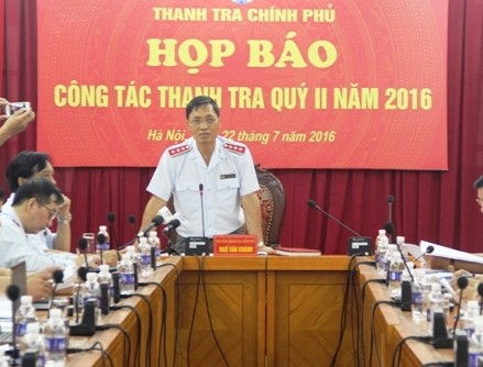 Họp báo Thanh tra Quý II/2016 (ảnh: thanhtra.gov.vn).