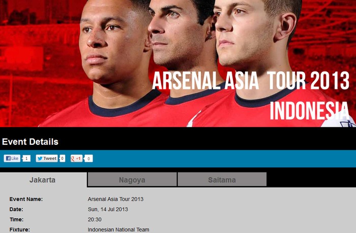 Lịch thi đấu giao hữu hè 2013 của Arsenal không có điểm đến Việt Nam.