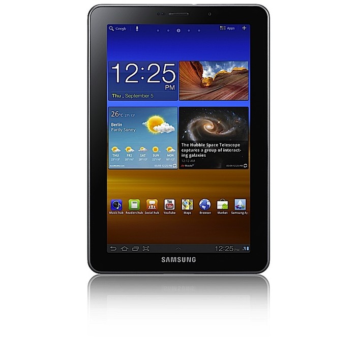 Điểm đặc biệt của Galaxy Tab 7.7 là nó được trang bị màn hình Super Amoled Plus 7"7 có độ phân giải 1280x800 và chạy hệ điều hành máy tính bảng Honeycomb 3.2.