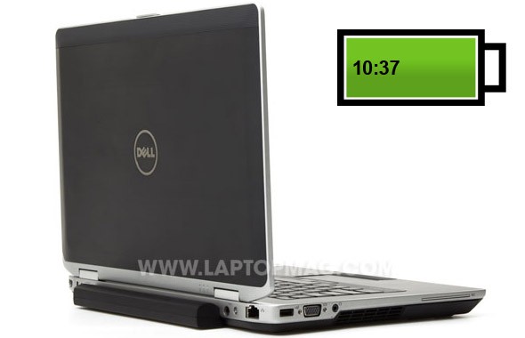 Dell Latitude E6430 Dell Latitude E6430 không chỉ có thiết kế bền, hiệu năng cao mà còn là một lựa chọn cho người đòi hỏi thời lượng pin tốt. Máy có khả năng chống bụi, chống va đập tốt. Bàn phím của E6430 có khả năng chống tràn nước. Với thỏi pin 9 cell, máy trụ được 10 tiếng 37 phút. Với thỏi pin 9 cell này, bạn sẽ phải bỏ ra thêm 1 khoản khoảng 79 USD so với cấu hình có thỏi pin mặc định.