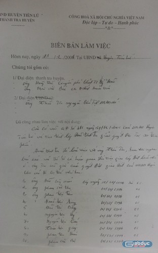 Đây là bằng chứng chính xác để chứng minh ông Tơn đã nộp tất cả các quyết định, tài liệu lại cho UBND xã Thiện Phiến...