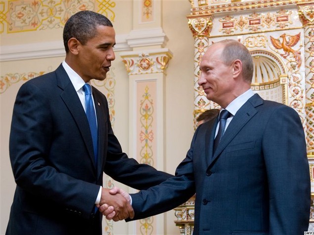 Tổng thống Nga Vladimir Putin và Tổng thống Mỹ Barack Obama.