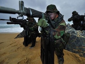 Lính thủy đánh bộ Hàn Quốc trong một cuộc tập trận. (Nguồn: Internet)
