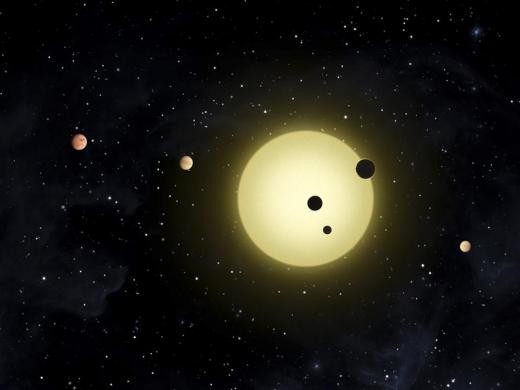 Kepler-11, một ngôi sao giống như Mặt trời có 6 hành tinh chuyển động xung quanh. Đôi khi, có hai hoặc hơn hai hành tinh đi qua trước mặt hành tinh này cùng một lúc.