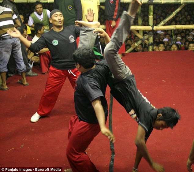 Các cuộc thi đấu võ thuật như thế này thường được tổ chức nhân dịp kỷ niệm ngày giỗ của các nhà học giả Hồi giáo nổi tiếng hay ngày Độc lập của Indonesia, ngày 17/8.