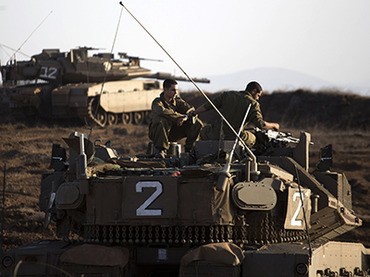 Xe tăng Merkava của Israel trên cao nguyên Golan.