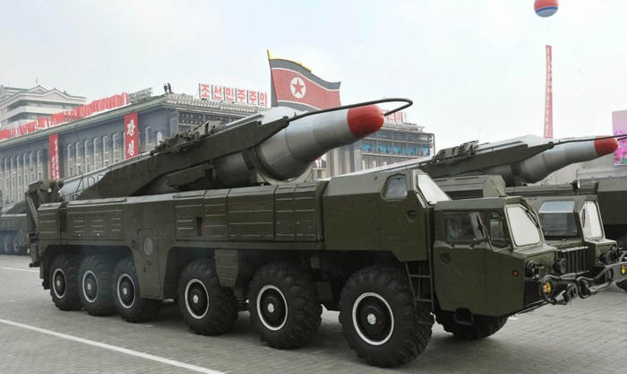 Tên lửa Musudan của Triều Tiên trong lần ra mắt công chúng đầu tiên.