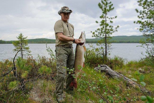 Tổng thống Nga Vladimir Putin và thành quả đi câu.