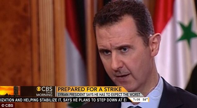 Tổng thống Syria Bashar al-Assad trong cuộc phỏng vấn với đài CBS.