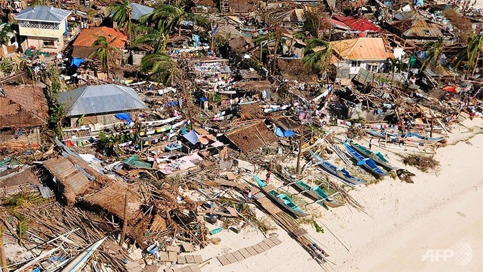 Khu vực ven biển miền trung Philippines thuộc tỉnh Iloilo hậu siêu bão Haiyan.