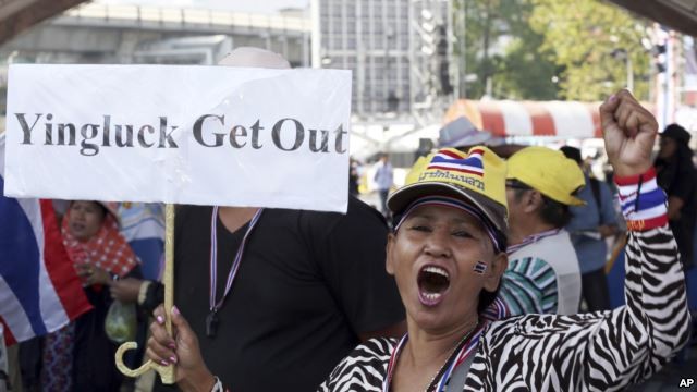 Người biểu tình chống chính phủ tại Thái Lan.