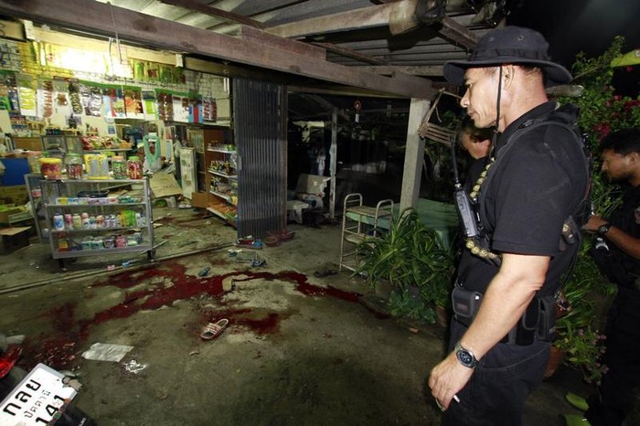 Hiện trường một vụ tấn công bạo lực tại miền Nam Thái Lan.