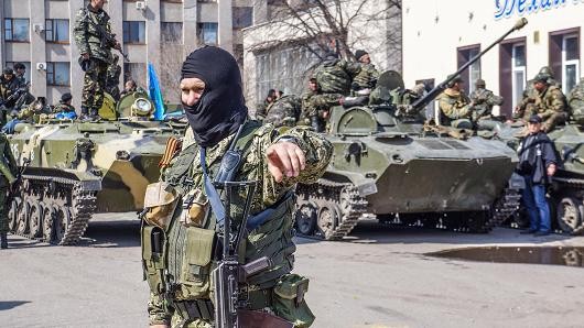 Xe bọc thép tại Slaviansk.