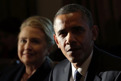 Tổng thống Mỹ Barack Obama và cựu Ngoại trưởng Hillary Clinton.
