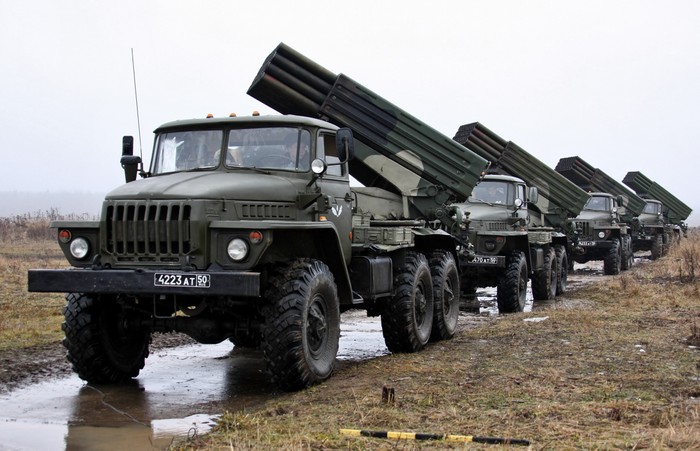 Hệ thống phóng tên lửa Grad BM-21.