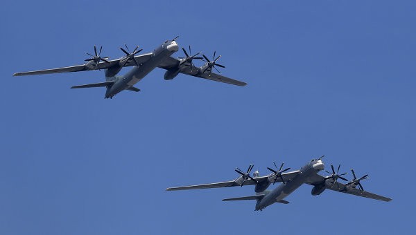 Máy bay ném bom hạt nhân chiến lược Tu-95 của Nga. Ảnh Rian.