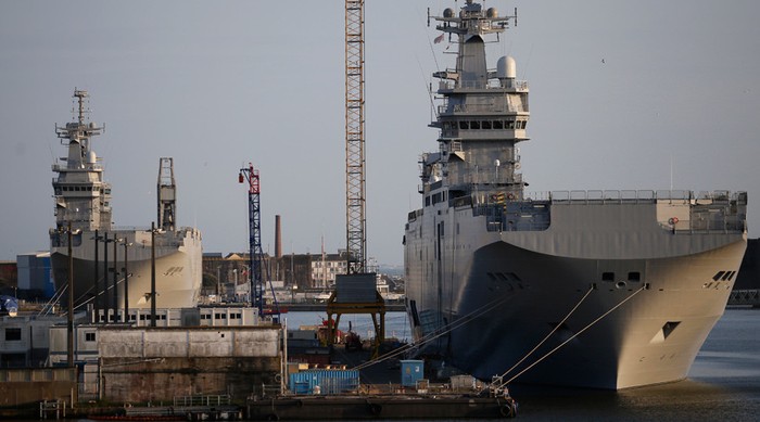 Tàu Mistral Pháp đóng cho Nga. Ảnh RT