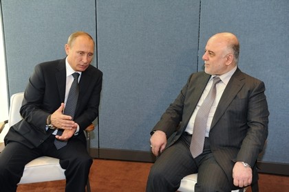 Tổng thống Nga Vladimir Putin và Thủ tướng Iraq Hayder al-Abadi. Ảnh Lenta.