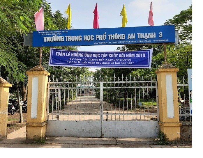 Trường Trung học phổ thông An Thạnh 3- nơi xảy ra sự việc trò kiến nghị đổi thầy (Ảnh: Báo Công an Nhân dân)