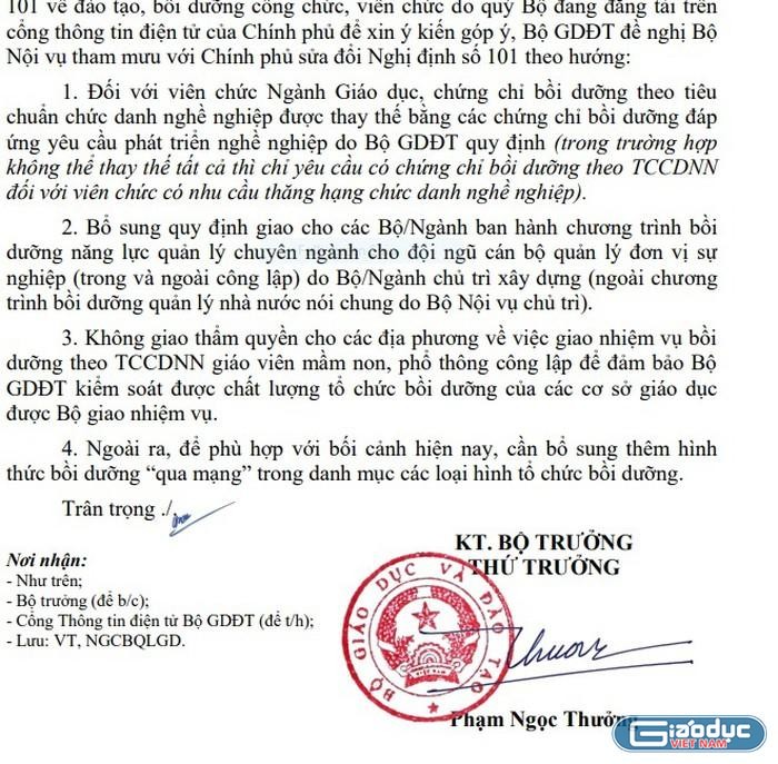 Văn bản số 2814/BGD&amp;ĐT-NGCBQLGD của Bộ Giáo dục (Ảnh minh họa trên giaoduc.net.vn)