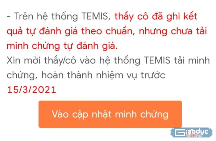 Những giáo viên chưa tải minh chứng sẽ được... phần mềm &quot;nhắc nhở&quot; (Ảnh: Lê Minh)