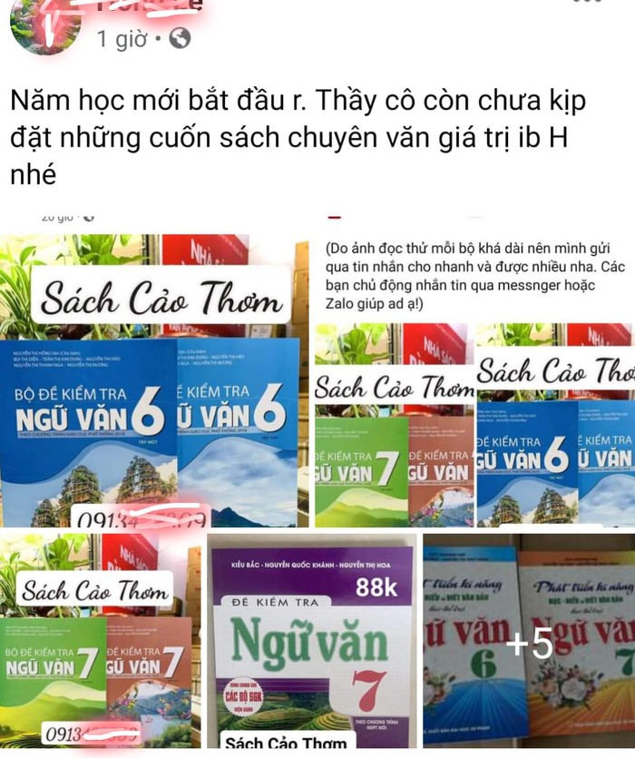 Đề kiểm tra môn Ngữ văn đối với các lớp dạy chương trình mới được chào bán khá nhiều (Ảnh chụp từ màn hình)