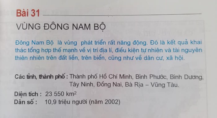 Học sinh đang phải học vùng Đông Nam Bộ có dân số 10,9 triệu dân (Ảnh: H.M)