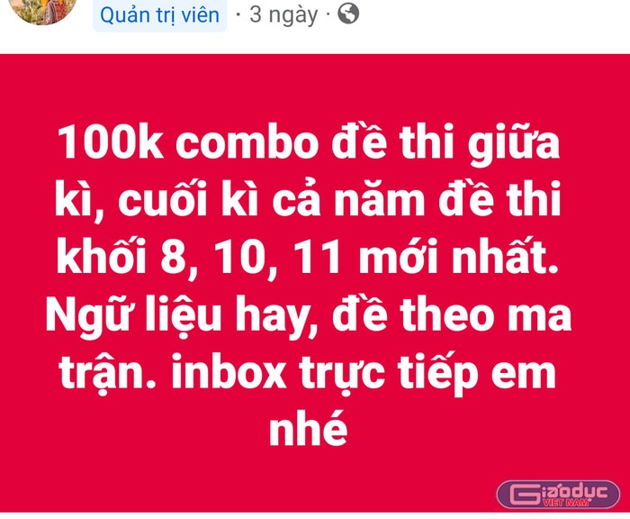 Rất khó tránh được bài mẫu, văn mẫu vì đề kiểm tra cũng đang được nhân bản (Ảnh chụp từ màn hình)