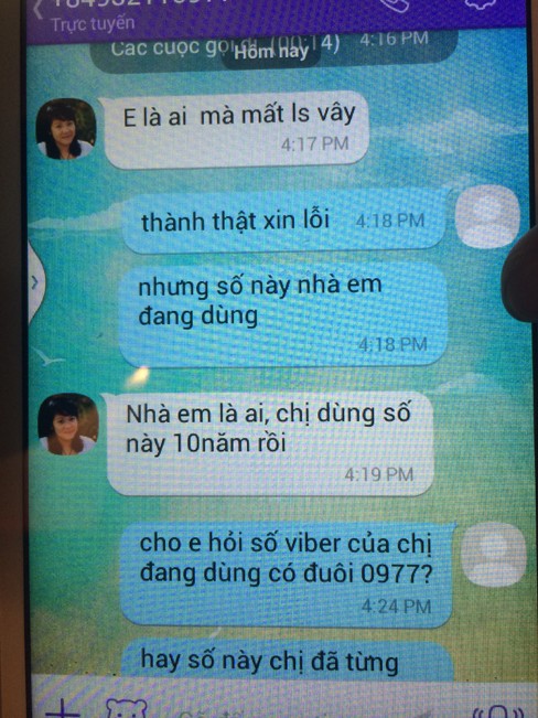 Cuộc hội thoại qua viber giữa vợ anh Đ và cô gái lạ