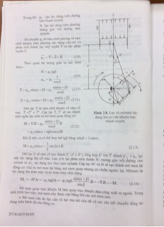 Trang 20 Sách &quot;Kết cấu và tính toán động cơ đốt trong&quot;. Ảnh: Lại Bá Ất