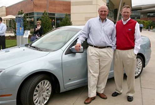 CEO của Microsoft Steve Ballmer là một trong số những người giàu nhất thế giới nhưng lại đi xe bình dân: một chiếc Ford Fusion hybrid có giá khoảng 19.000 USD. Ballmer có tài sản ước tính 15,7 tỷ USD.