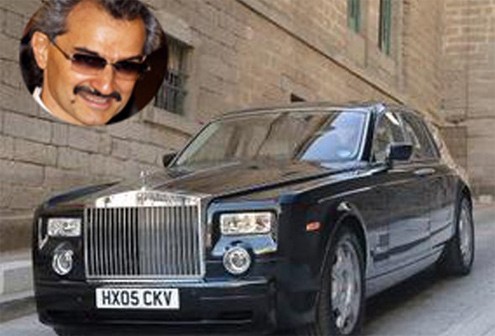 Hoàng tử Ảrập Xêút - Alwaleed Bin Talal Alsaud, Chủ tịch công ty Kingdom Holding (KHC), lái một chiếc Rolls-Royce Phantom. Phiên bản thấp cấp nhất của mẫu siêu sang đã có giá 246.000 USD. Còn phiên bản nâng cấp cho một thành viên hoàng gia có thể lên tới 447.000 USD. Tài sản của hoàng tử ước tính 18 tỷ USD.