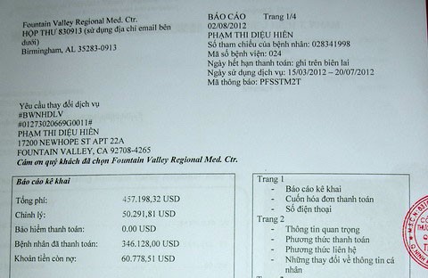 Ngày 31/8, sau đi đóng xong khoản nợ viện phí gần 61.000 USD, đại gia Diệu Hiền làm thủ tục ra viện, bay về Việt Nam. Theo kế hoạch tối 2/9 bà sẽ có mặt ở TP HCM.